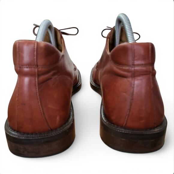 Fedrigoni Leather Cognac Brown Derby/Oxford Lace-Up Square Toe Shoe Men 43 Italy main image 7